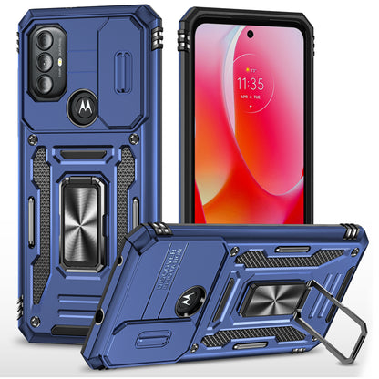 For Motorola Moto G Power 5G Armor Series Kickstand Phone Case PC + TPU Slide Camera Protection Cover