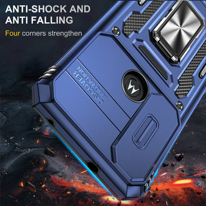 For Motorola Moto G Power 5G Armor Series Kickstand Phone Case PC + TPU Slide Camera Protection Cover