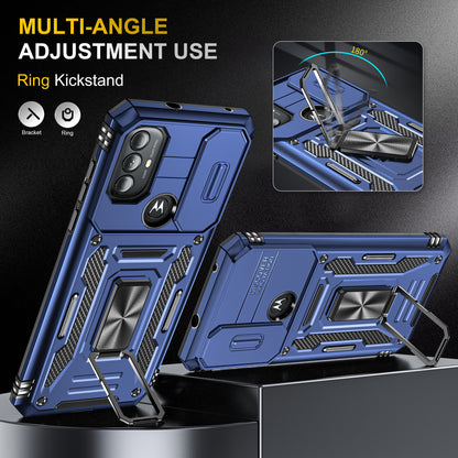 For Motorola Moto G Power 5G Armor Series Kickstand Phone Case PC + TPU Slide Camera Protection Cover
