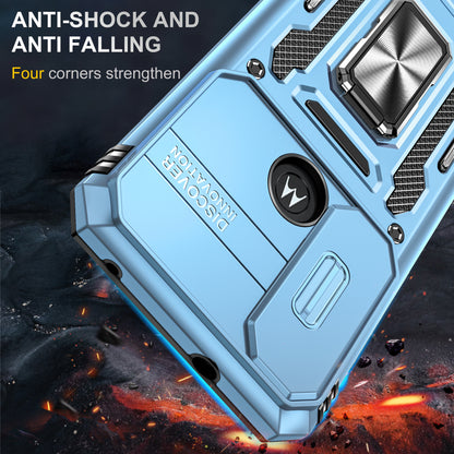 For Motorola Moto G Power 5G Armor Series Kickstand Phone Case PC + TPU Slide Camera Protection Cover
