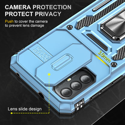 For Motorola Moto G Power 5G Armor Series Kickstand Phone Case PC + TPU Slide Camera Protection Cover