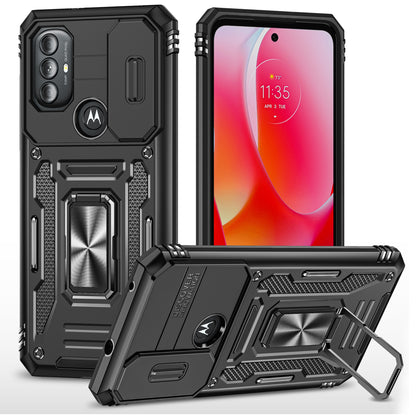 For Motorola Moto G Power 5G Armor Series Kickstand Phone Case PC + TPU Slide Camera Protection Cover
