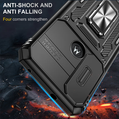 For Motorola Moto G Power 5G Armor Series Kickstand Phone Case PC + TPU Slide Camera Protection Cover