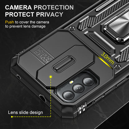 For Motorola Moto G Power 5G Armor Series Kickstand Phone Case PC + TPU Slide Camera Protection Cover