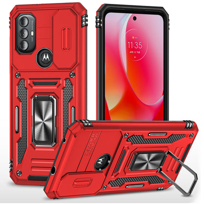 For Motorola Moto G Power 5G Armor Series Kickstand Phone Case PC + TPU Slide Camera Protection Cover