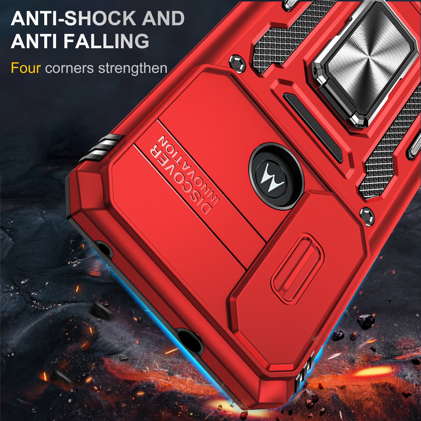 For Motorola Moto G Power 5G Armor Series Kickstand Phone Case PC + TPU Slide Camera Protection Cover