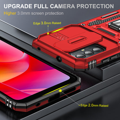 For Motorola Moto G Power 5G Armor Series Kickstand Phone Case PC + TPU Slide Camera Protection Cover
