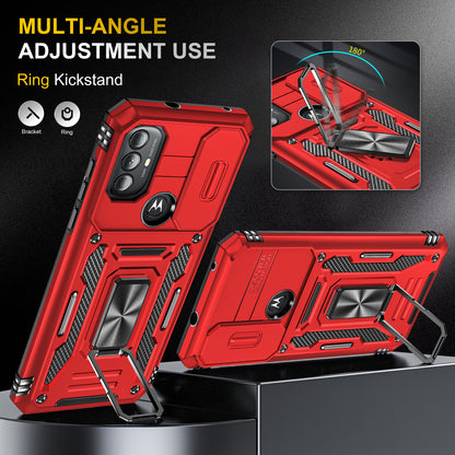 For Motorola Moto G Power 5G Armor Series Kickstand Phone Case PC + TPU Slide Camera Protection Cover