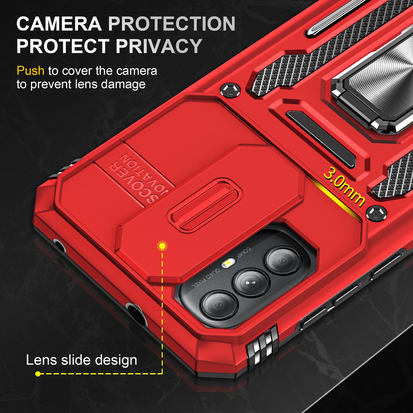 For Motorola Moto G Power 5G Armor Series Kickstand Phone Case PC + TPU Slide Camera Protection Cover