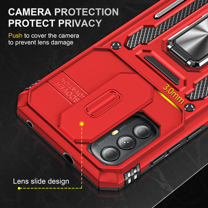 For Motorola Moto G Power 5G Armor Series Kickstand Phone Case PC + TPU Slide Camera Protection Cover