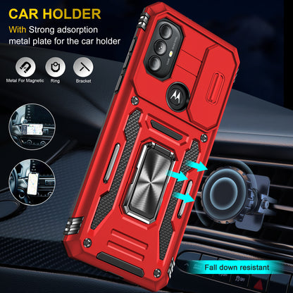 For Motorola Moto G Power 5G Armor Series Kickstand Phone Case PC + TPU Slide Camera Protection Cover