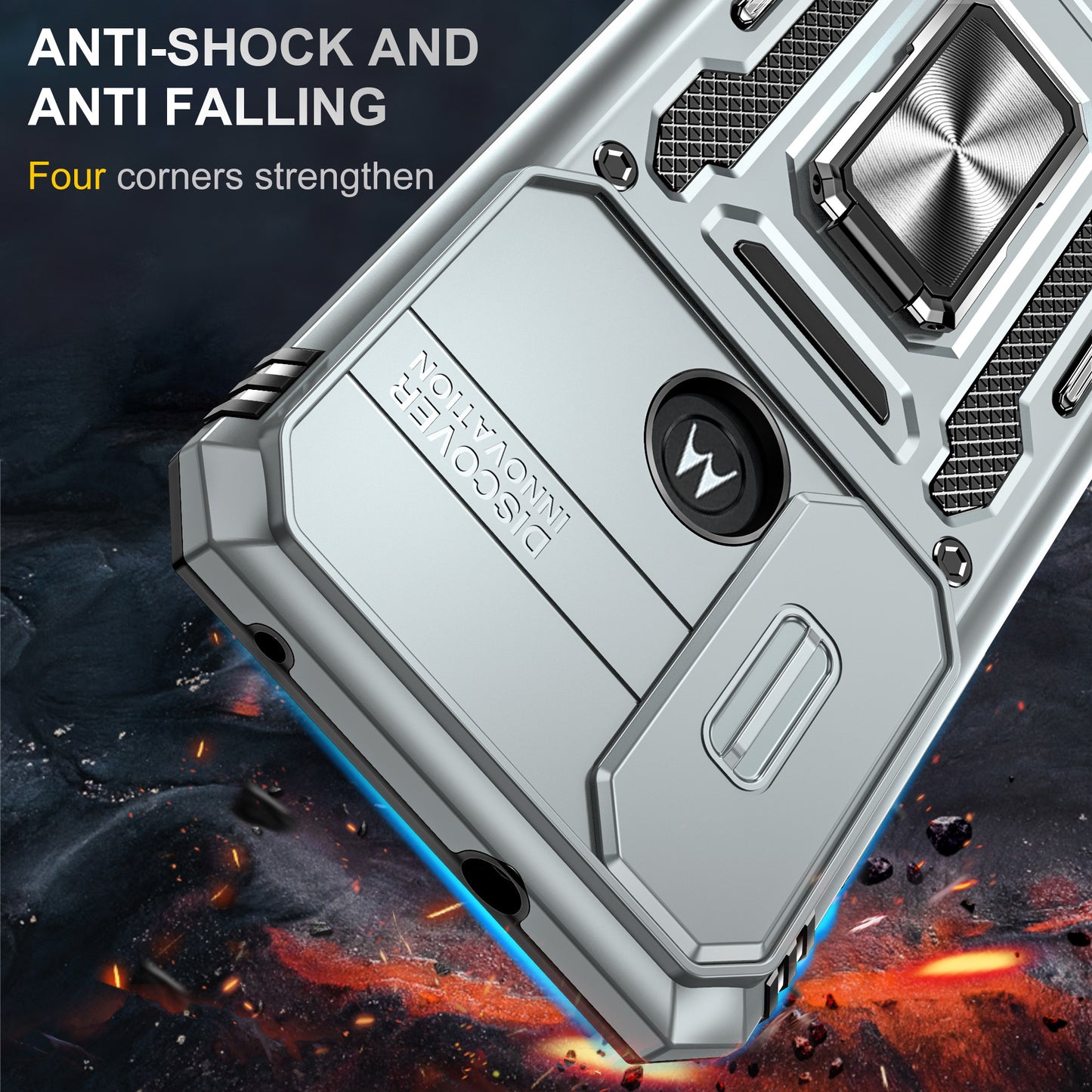 For Motorola Moto G Power 5G Armor Series Kickstand Phone Case PC + TPU Slide Camera Protection Cover