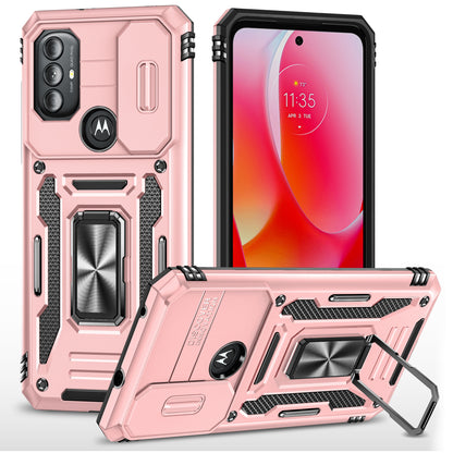 For Motorola Moto G Power 5G Armor Series Kickstand Phone Case PC + TPU Slide Camera Protection Cover