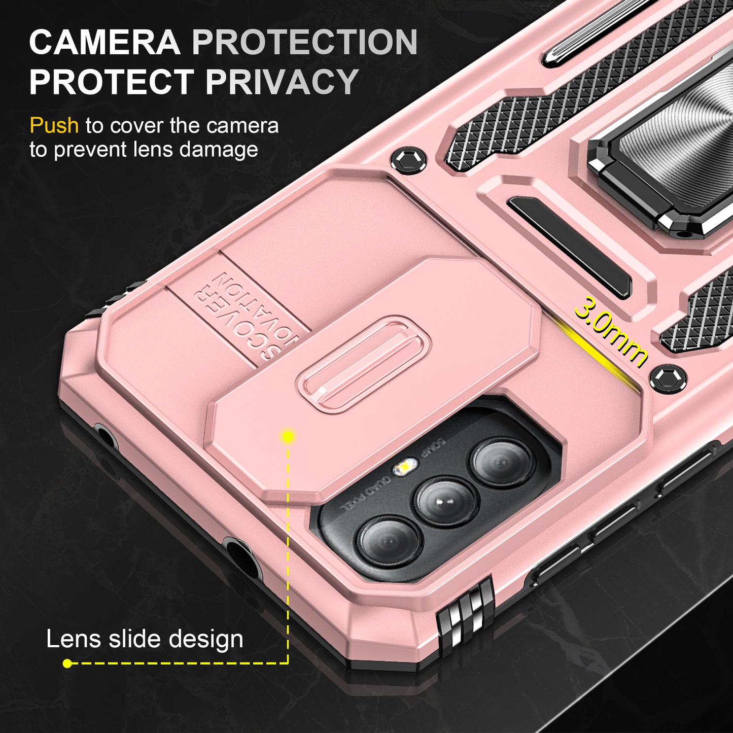 For Motorola Moto G Power 5G Armor Series Kickstand Phone Case PC + TPU Slide Camera Protection Cover