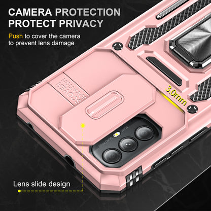 For Motorola Moto G Power 5G Armor Series Kickstand Phone Case PC + TPU Slide Camera Protection Cover