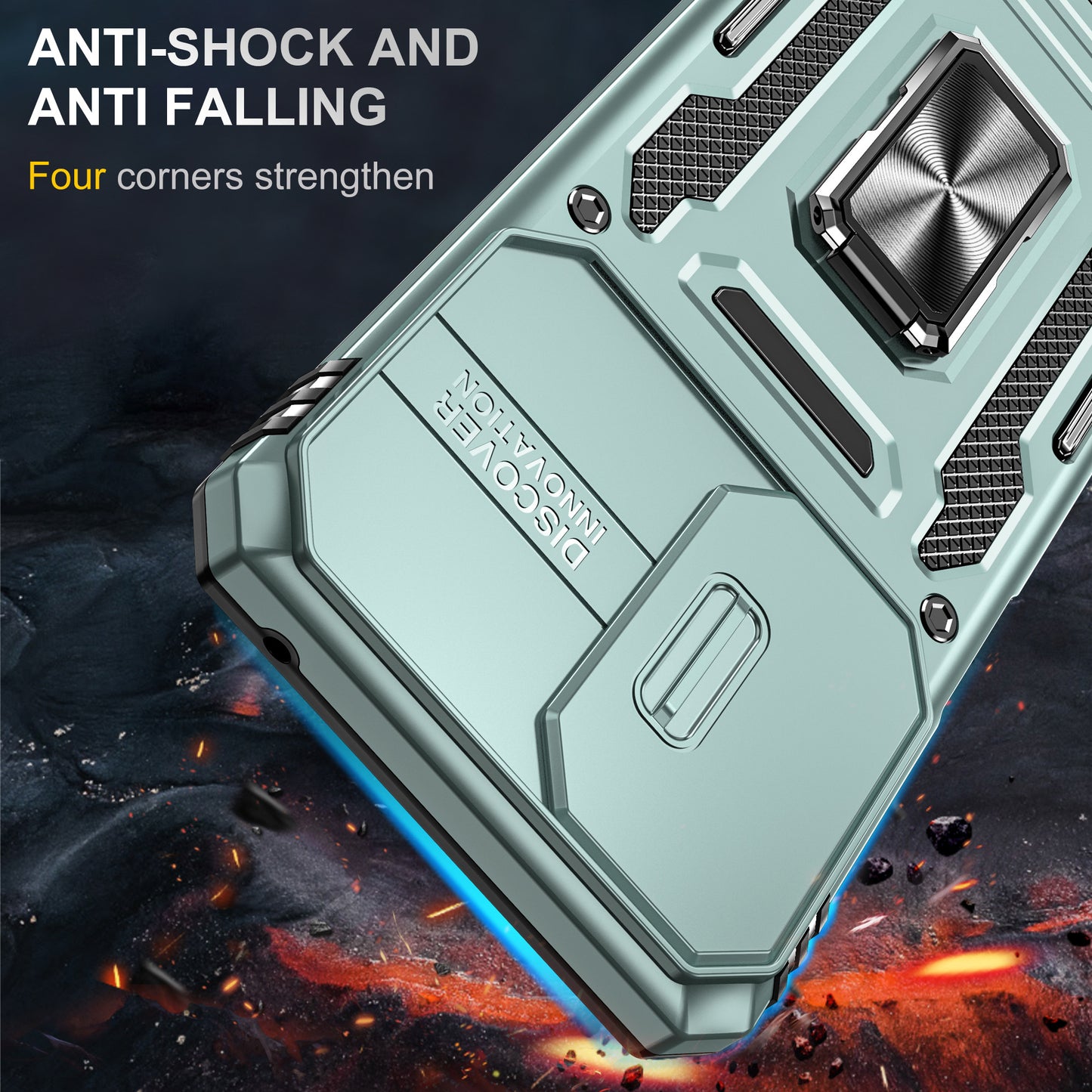 For Motorola Moto G Stylus 4G (2022) Armor Series Drop-proof PC + TPU Phone Case Kickstand Back Cover with Slide Camera Lid