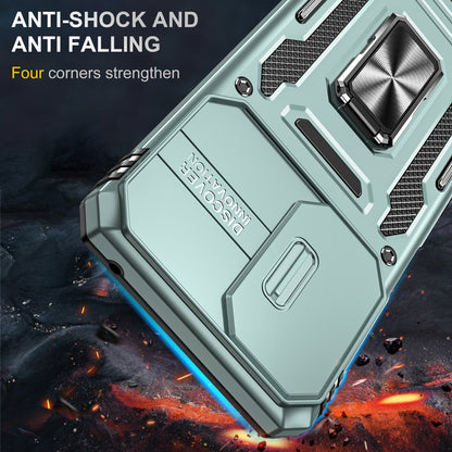 For Motorola Moto G Stylus 4G (2022) Armor Series Drop-proof PC + TPU Phone Case Kickstand Back Cover with Slide Camera Lid