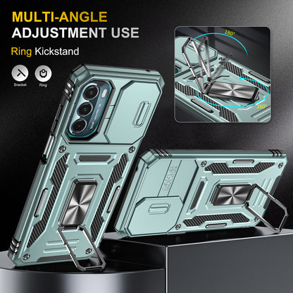 For Motorola Moto G Stylus 4G (2022) Armor Series Drop-proof PC + TPU Phone Case Kickstand Back Cover with Slide Camera Lid