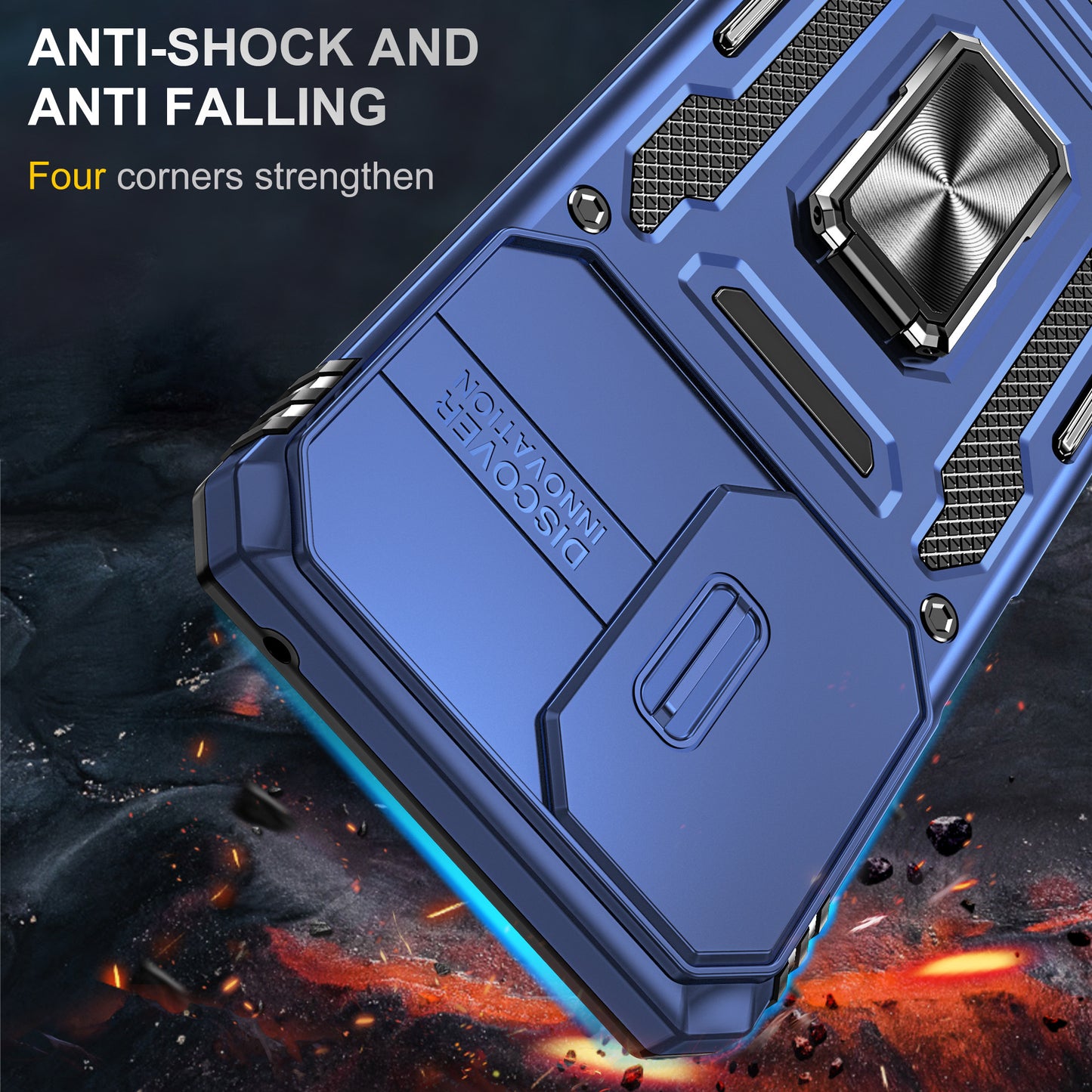 For Motorola Moto G Stylus 4G (2022) Armor Series Drop-proof PC + TPU Phone Case Kickstand Back Cover with Slide Camera Lid