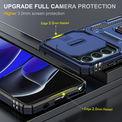 For Motorola Moto G Stylus 4G (2022) Armor Series Drop-proof PC + TPU Phone Case Kickstand Back Cover with Slide Camera Lid