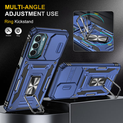 For Motorola Moto G Stylus 4G (2022) Armor Series Drop-proof PC + TPU Phone Case Kickstand Back Cover with Slide Camera Lid