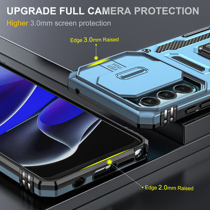 For Motorola Moto G Stylus 4G (2022) Armor Series Drop-proof PC + TPU Phone Case Kickstand Back Cover with Slide Camera Lid