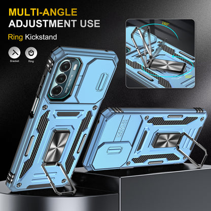 For Motorola Moto G Stylus 4G (2022) Armor Series Drop-proof PC + TPU Phone Case Kickstand Back Cover with Slide Camera Lid