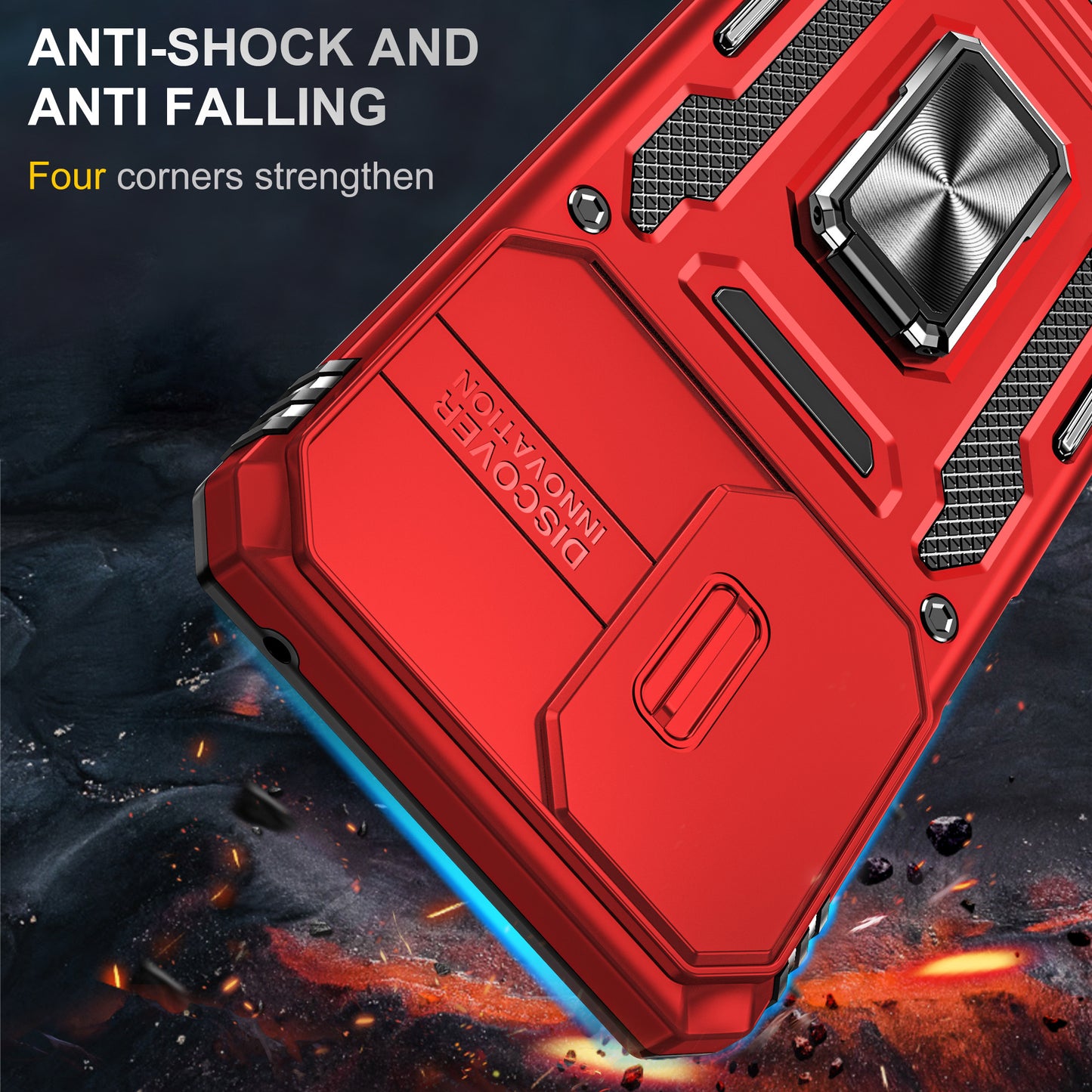 For Motorola Moto G Stylus 4G (2022) Armor Series Drop-proof PC + TPU Phone Case Kickstand Back Cover with Slide Camera Lid