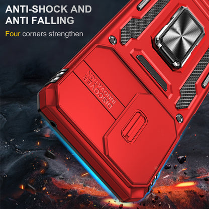 For Motorola Moto G Stylus 4G (2022) Armor Series Drop-proof PC + TPU Phone Case Kickstand Back Cover with Slide Camera Lid