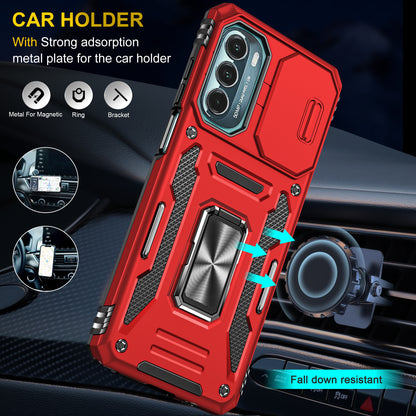 For Motorola Moto G Stylus 4G (2022) Armor Series Drop-proof PC + TPU Phone Case Kickstand Back Cover with Slide Camera Lid