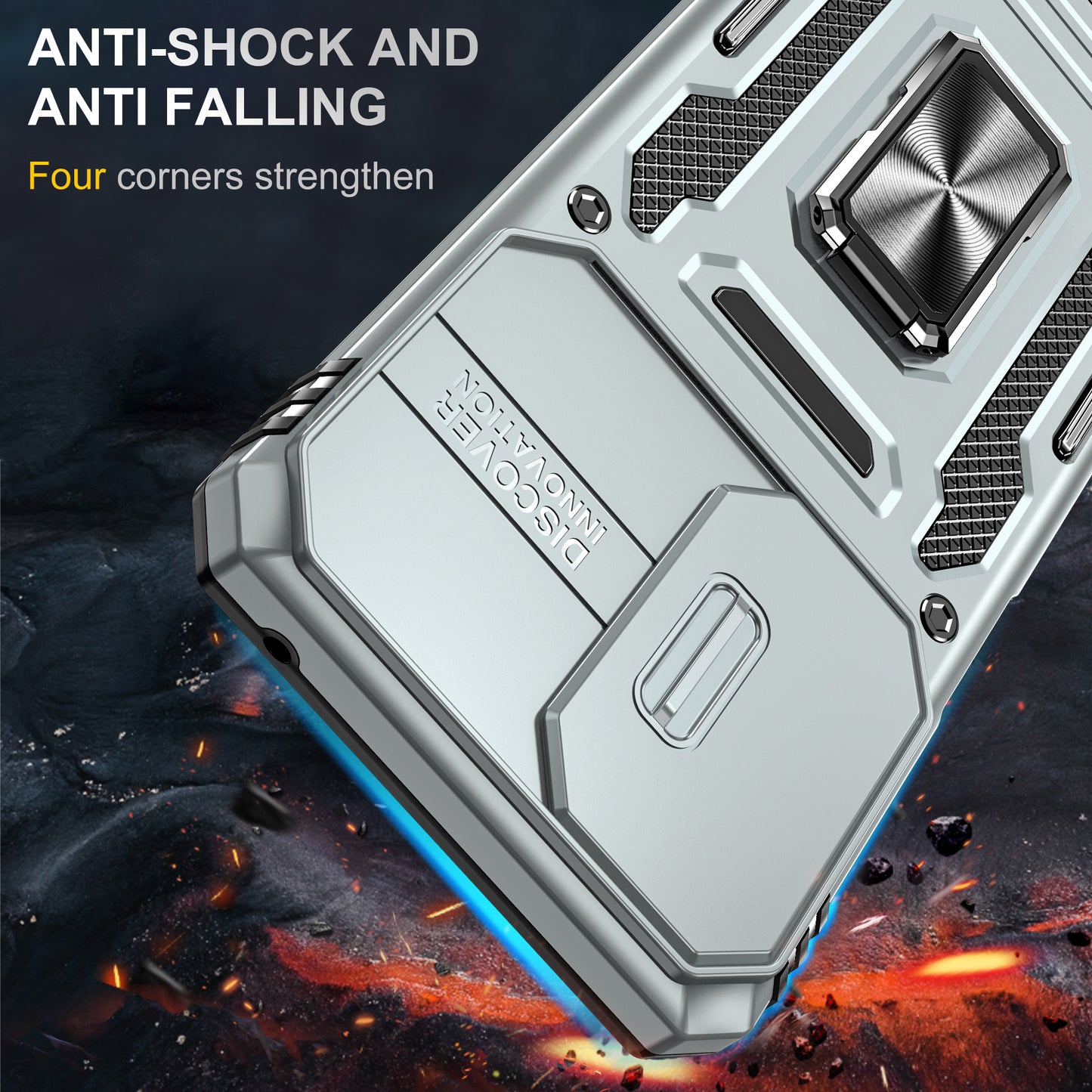 For Motorola Moto G Stylus 4G (2022) Armor Series Drop-proof PC + TPU Phone Case Kickstand Back Cover with Slide Camera Lid