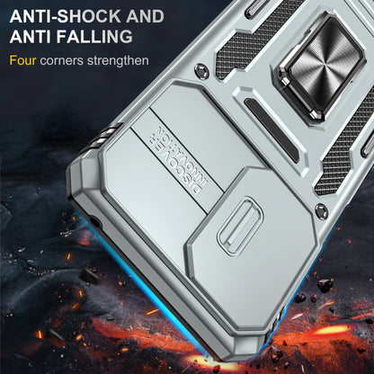 For Motorola Moto G Stylus 4G (2022) Armor Series Drop-proof PC + TPU Phone Case Kickstand Back Cover with Slide Camera Lid