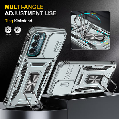 For Motorola Moto G Stylus 4G (2022) Armor Series Drop-proof PC + TPU Phone Case Kickstand Back Cover with Slide Camera Lid