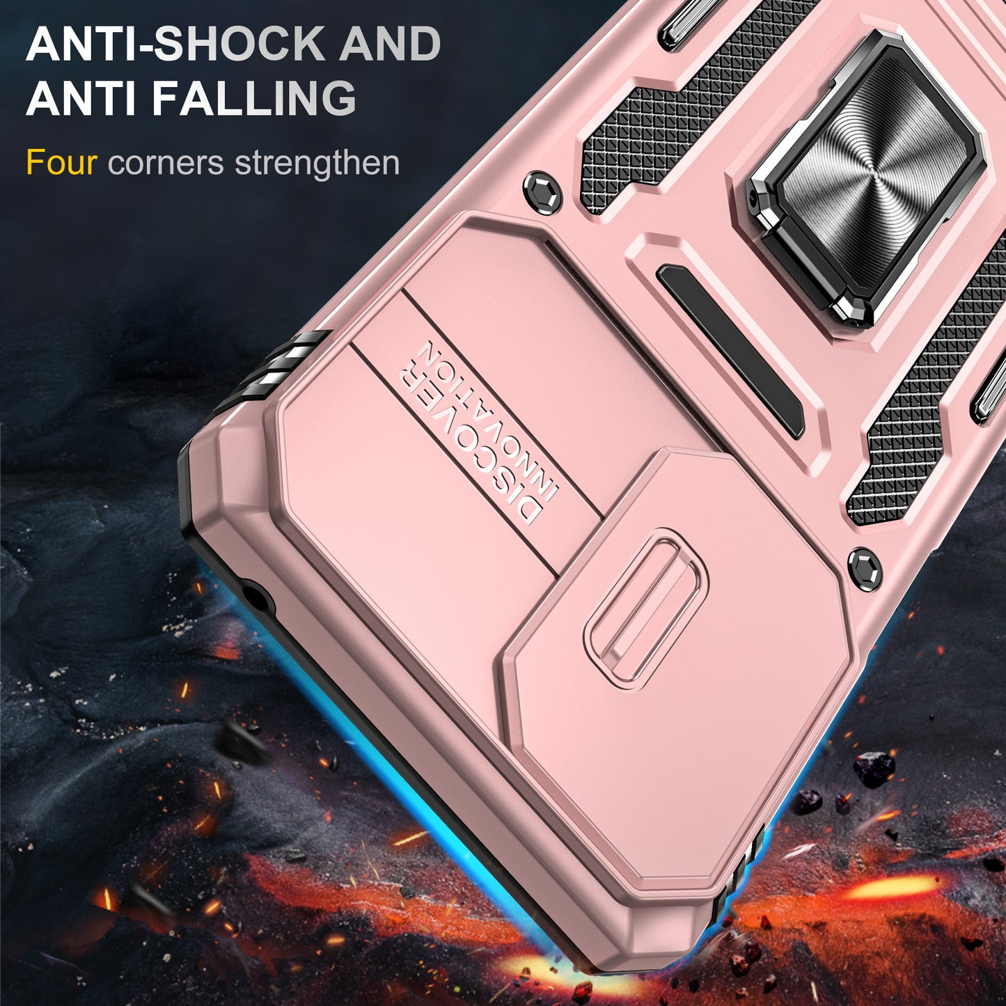 For Motorola Moto G Stylus 4G (2022) Armor Series Drop-proof PC + TPU Phone Case Kickstand Back Cover with Slide Camera Lid