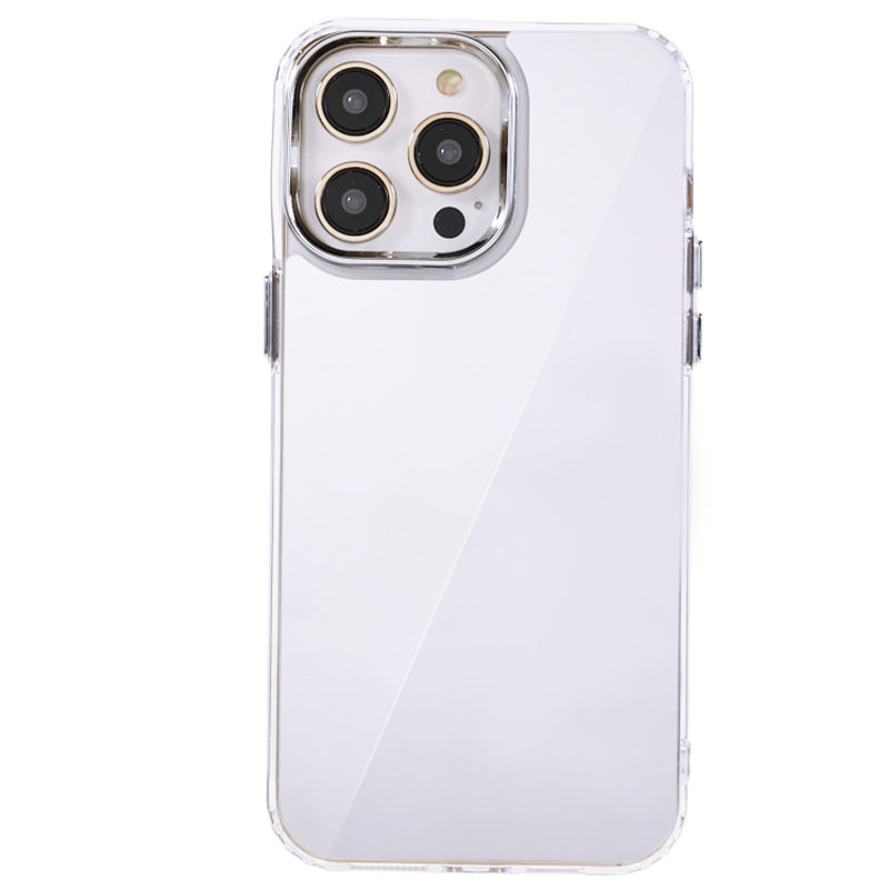 Shockproof Case for iPhone 14 Pro TPU+Acrylic Phone Case Electroplating Mirror Design Phone Shell