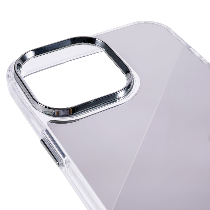 Shockproof Case for iPhone 14 Pro TPU+Acrylic Phone Case Electroplating Mirror Design Phone Shell