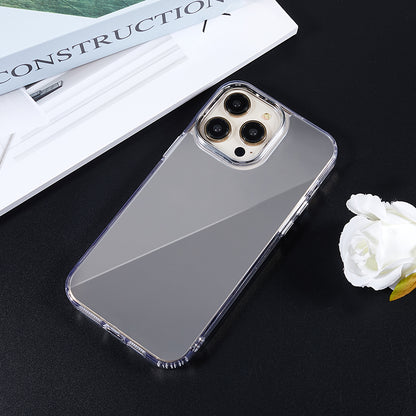 Shockproof Case for iPhone 14 Pro TPU+Acrylic Phone Case Electroplating Mirror Design Phone Shell
