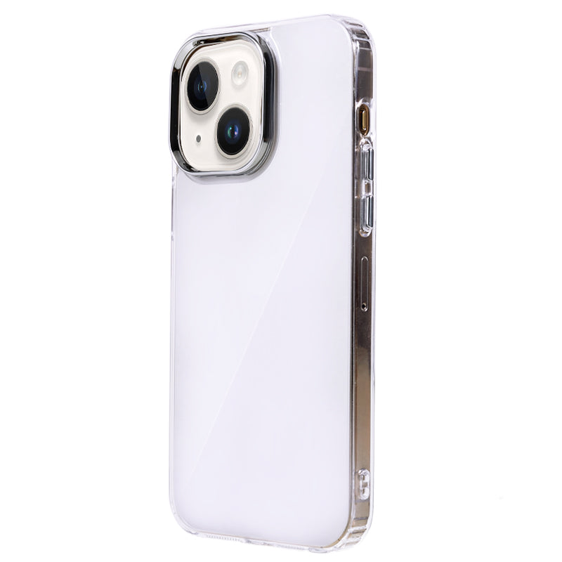 For iPhone 14 Anti-Drop Phone Case Electroplating Mirror Design TPU+Acrylic Phone Cover