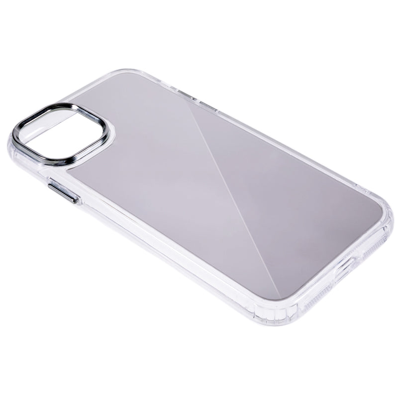 For iPhone 14 Anti-Drop Phone Case Electroplating Mirror Design TPU+Acrylic Phone Cover