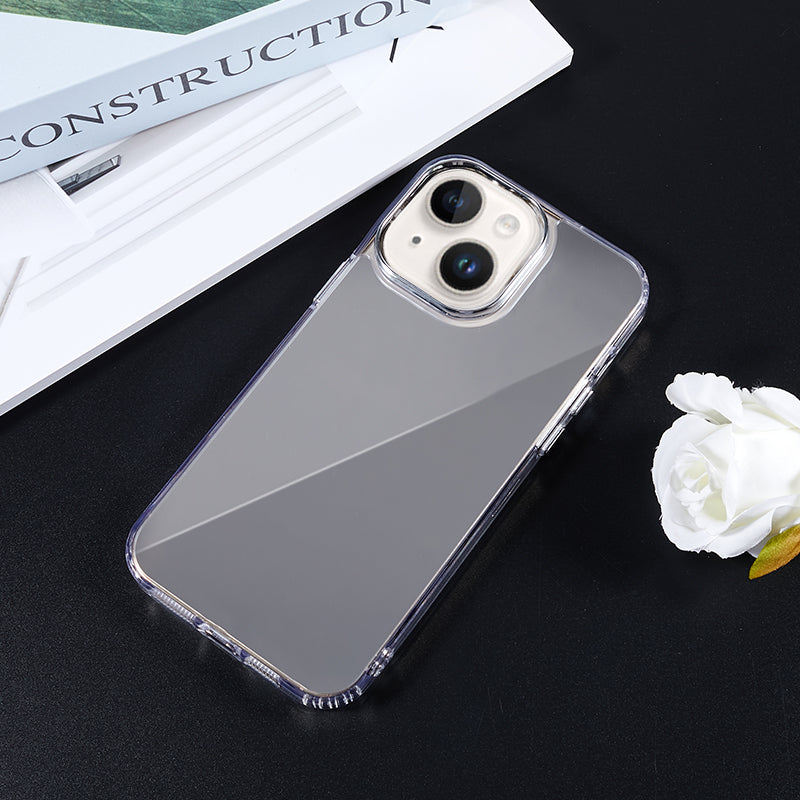 For iPhone 14 Anti-Drop Phone Case Electroplating Mirror Design TPU+Acrylic Phone Cover