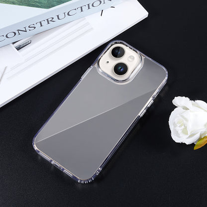 For iPhone 14 Anti-Drop Phone Case Electroplating Mirror Design TPU+Acrylic Phone Cover