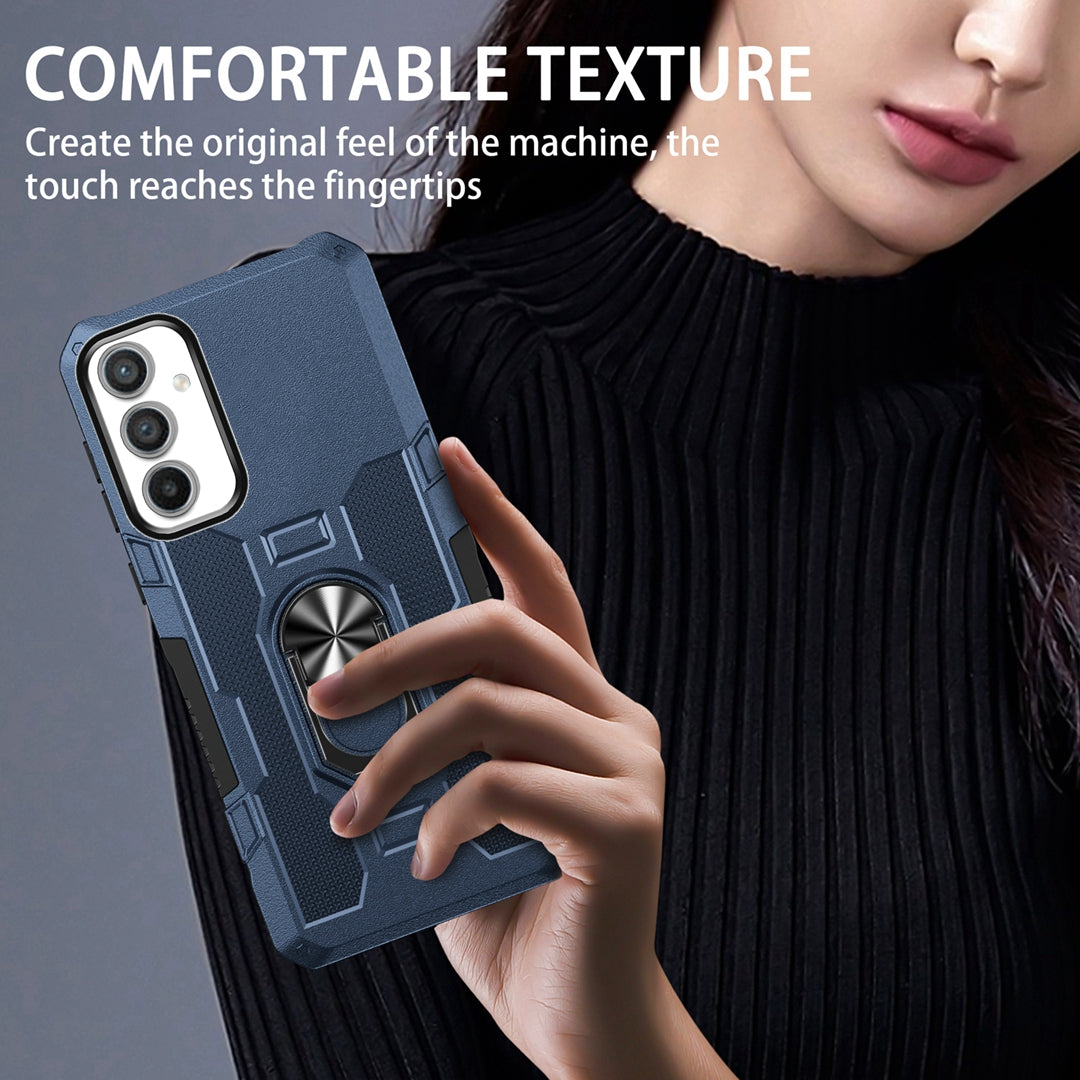 For Samsung Galaxy A34 5G PC + TPU Phone Case Rotation Ring Holder Kickstand Cover