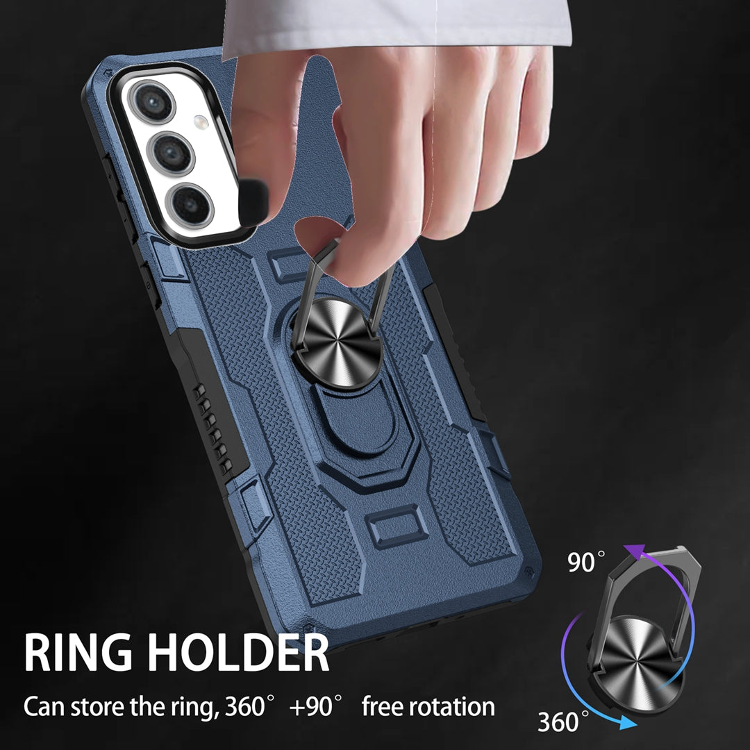For Samsung Galaxy A34 5G PC + TPU Phone Case Rotation Ring Holder Kickstand Cover