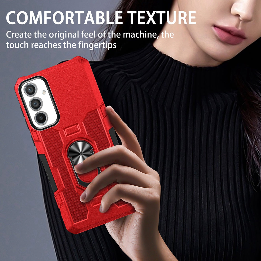 For Samsung Galaxy A34 5G PC + TPU Phone Case Rotation Ring Holder Kickstand Cover