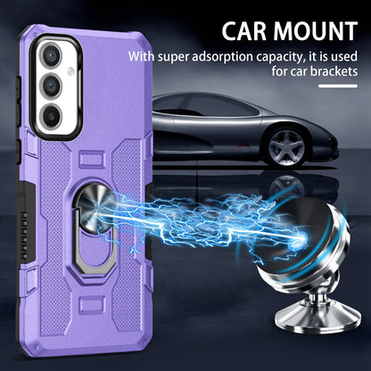For Samsung Galaxy A34 5G PC + TPU Phone Case Rotation Ring Holder Kickstand Cover