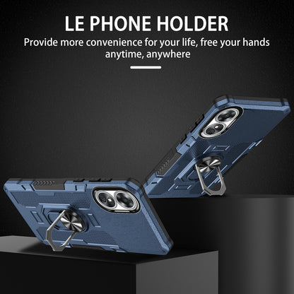 For Oppo A17 4G Shockproof PC + TPU Protective Case Rotation Ring Kickstand Phone Cover