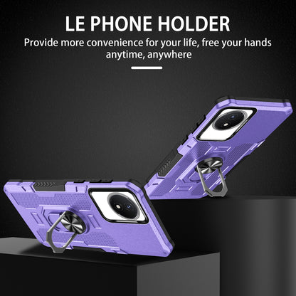 For vivo Y02 4G Heavy Duty PC + TPU Phone Case Ring Kickstand Anti-Scratch Back Cover