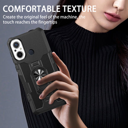 For Xiaomi Redmi 12C 4G PC + TPU Anti-Scratch Phone Case Ring Kickstand Rugged Cover