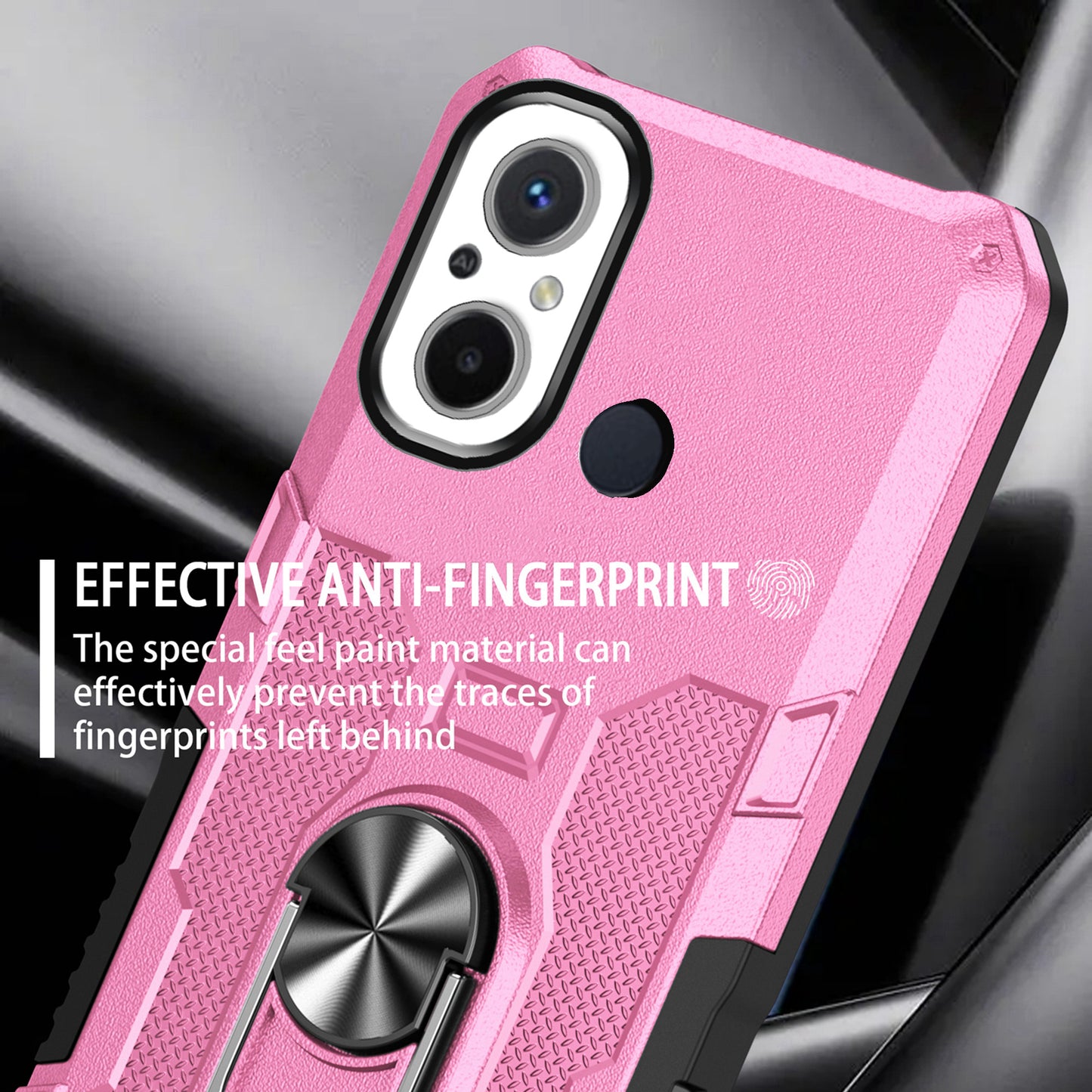 For Xiaomi Redmi 12C 4G PC + TPU Anti-Scratch Phone Case Ring Kickstand Rugged Cover