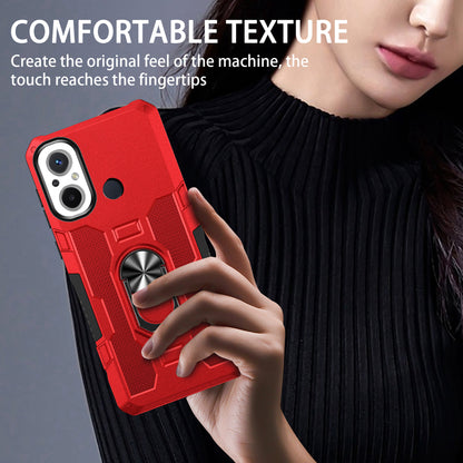 For Xiaomi Redmi 12C 4G PC + TPU Anti-Scratch Phone Case Ring Kickstand Rugged Cover